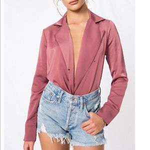 Superdown About Us Zahara Bodysuit in Mauve